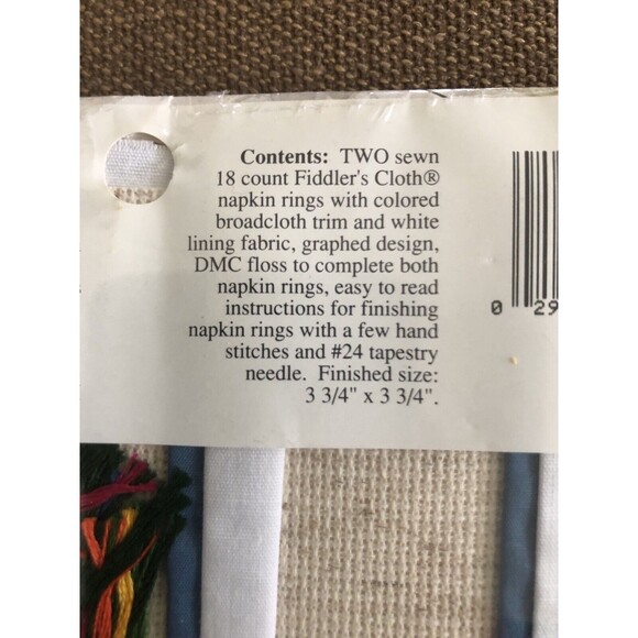 Vintage Designs For the Needle Napkin Ring Set Cross Stitch Kit 7104 NEW SEALED - Picture 3 of 3